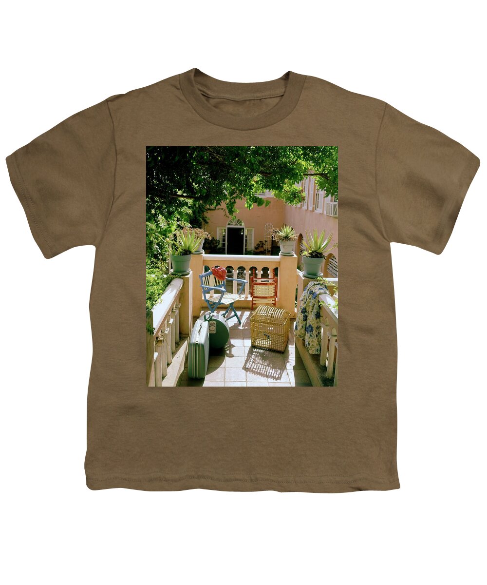 Furniture Youth T-Shirt featuring the photograph Terrace At A Guest House At Waterloo by Tom Leonard