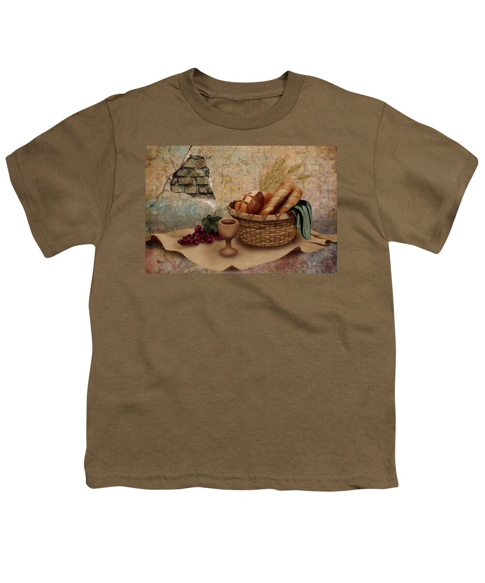 Jesus Youth T-Shirt featuring the digital art The Bread of Life by April Moen
