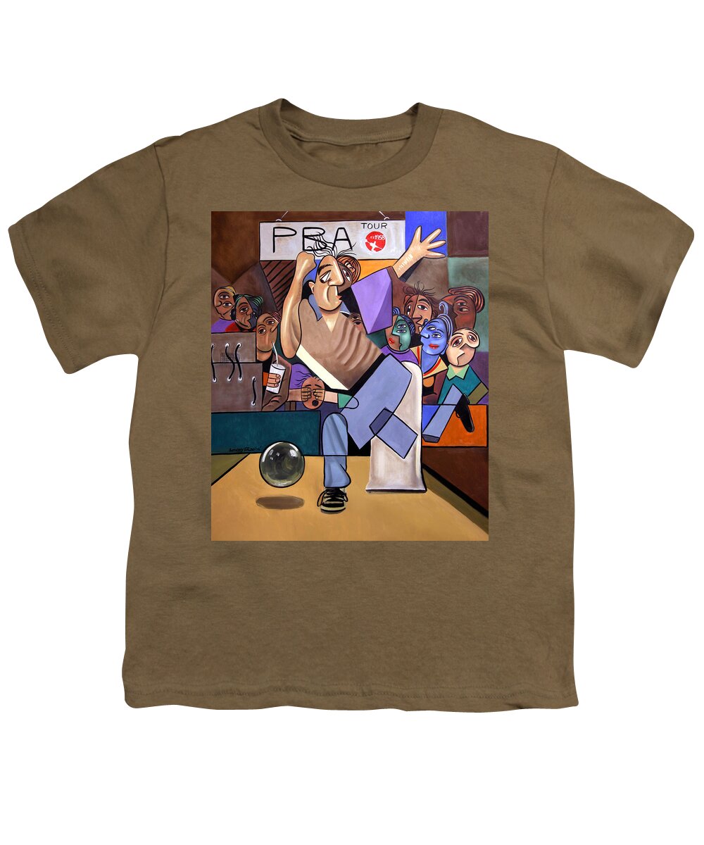 The Cubist Bowler Youth T-Shirt featuring the painting The Cubist Bowler by Anthony Falbo