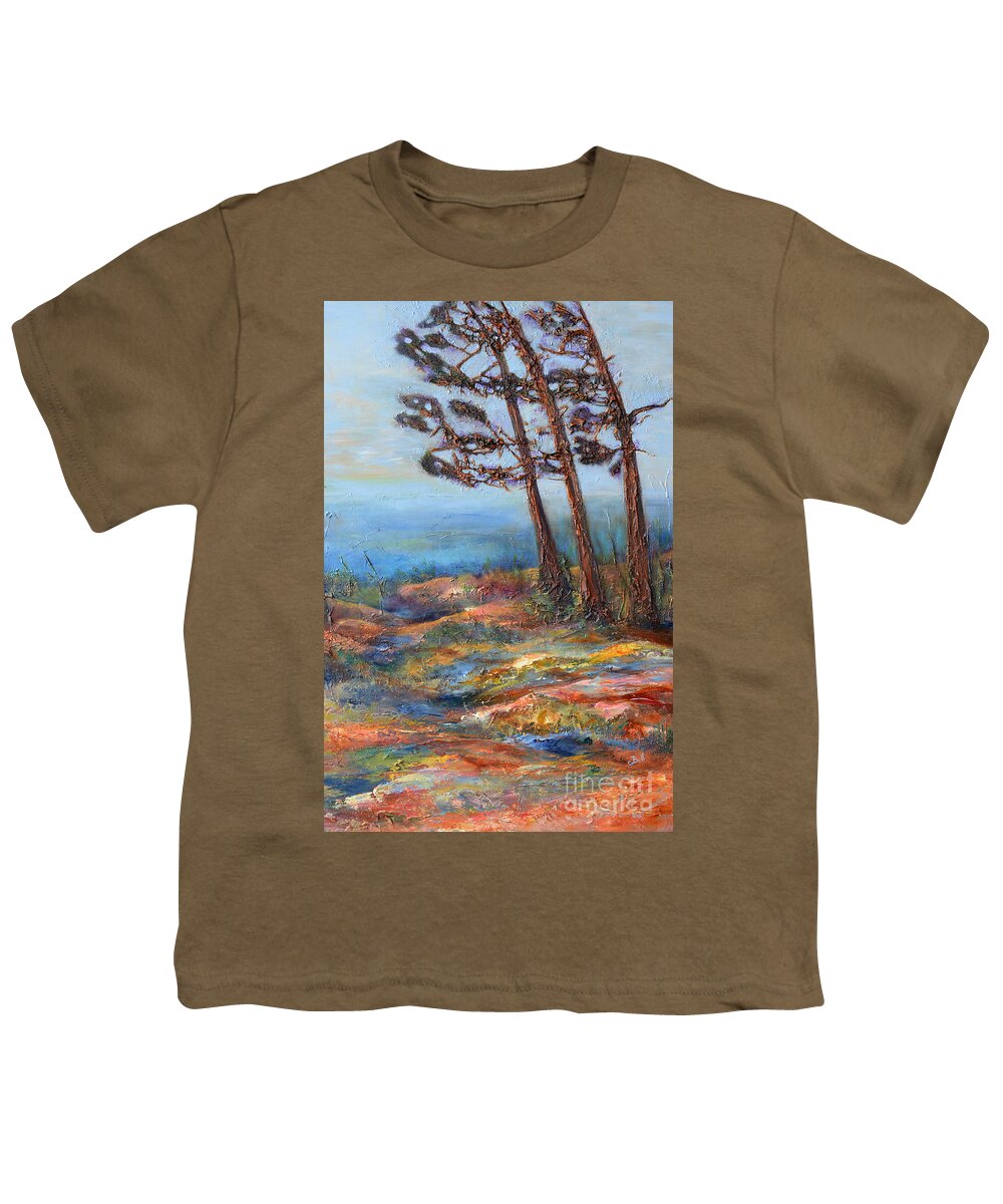 Pine Trees Youth T-Shirt featuring the painting The Guardians by Claire Bull