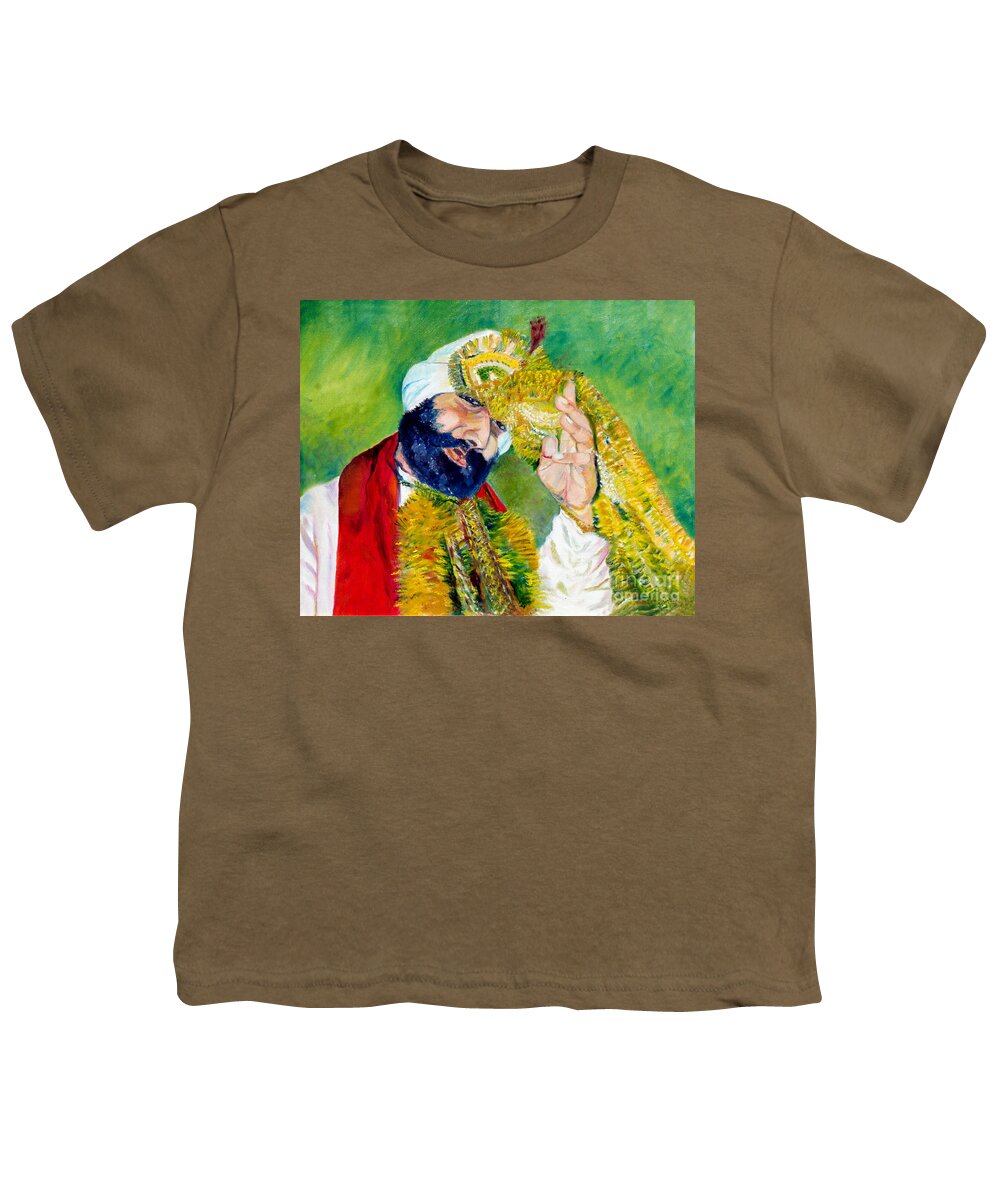 Groom Youth T-Shirt featuring the painting The Sikh groom by Sarabjit Singh