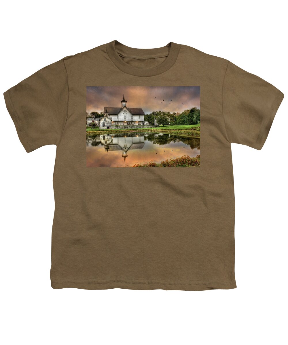 The Star Barn Youth T-Shirt featuring the photograph The Star Barn by Lori Deiter