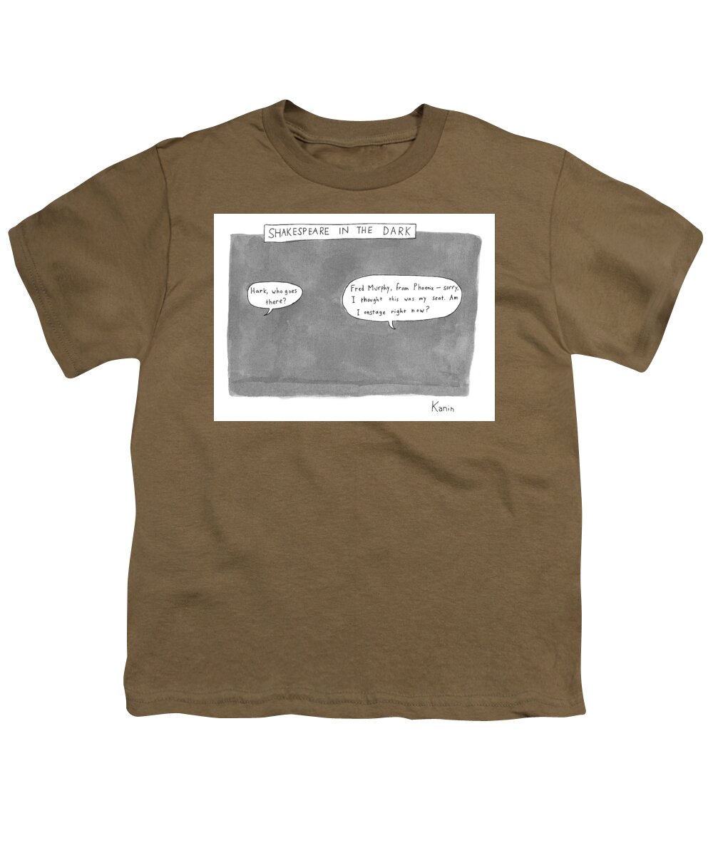 Romeo And Juliet Youth T-Shirt featuring the drawing There Is A Dark Scene With Two Word Bubbles by Zachary Kanin