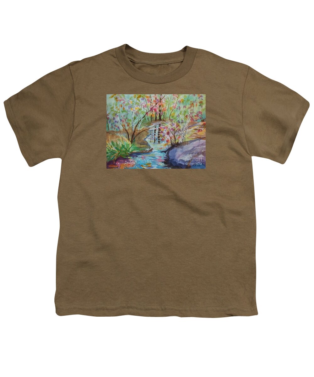Thunder Mountain Youth T-Shirt featuring the painting Thunder Mountain Mystery by Ellen Levinson