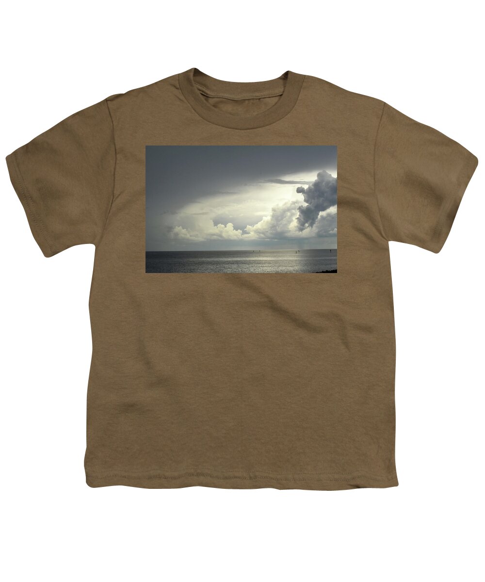 Clouds Youth T-Shirt featuring the photograph Thunderstorm Over Lake Okeechobee by Mary Beth Angelo