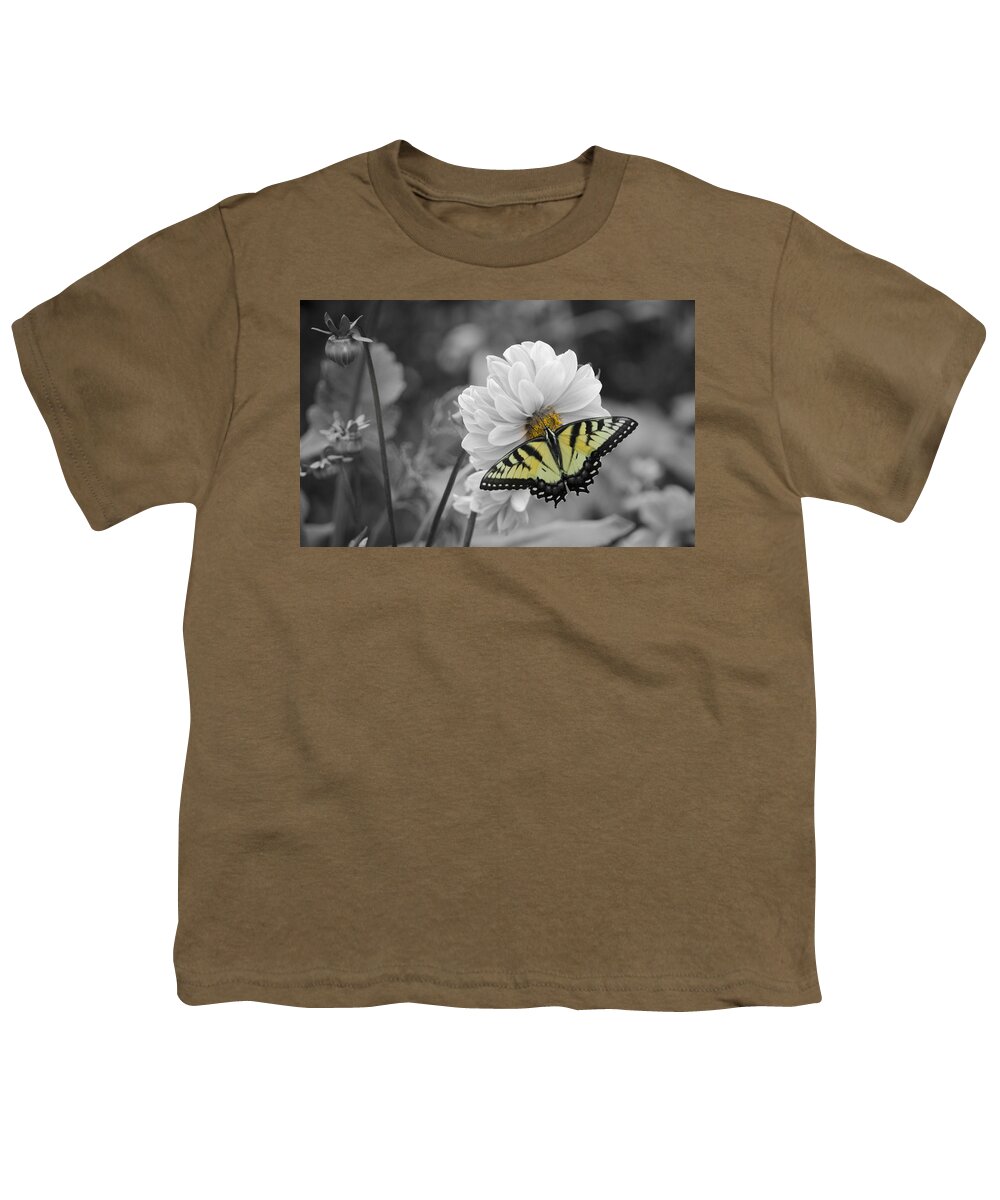 Tiger Butterfly Youth T-Shirt featuring the photograph Tiger Butterfly by GeeLeesa Productions