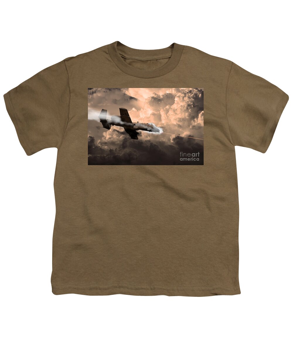 A10 Youth T-Shirt featuring the digital art Tipping In by Airpower Art