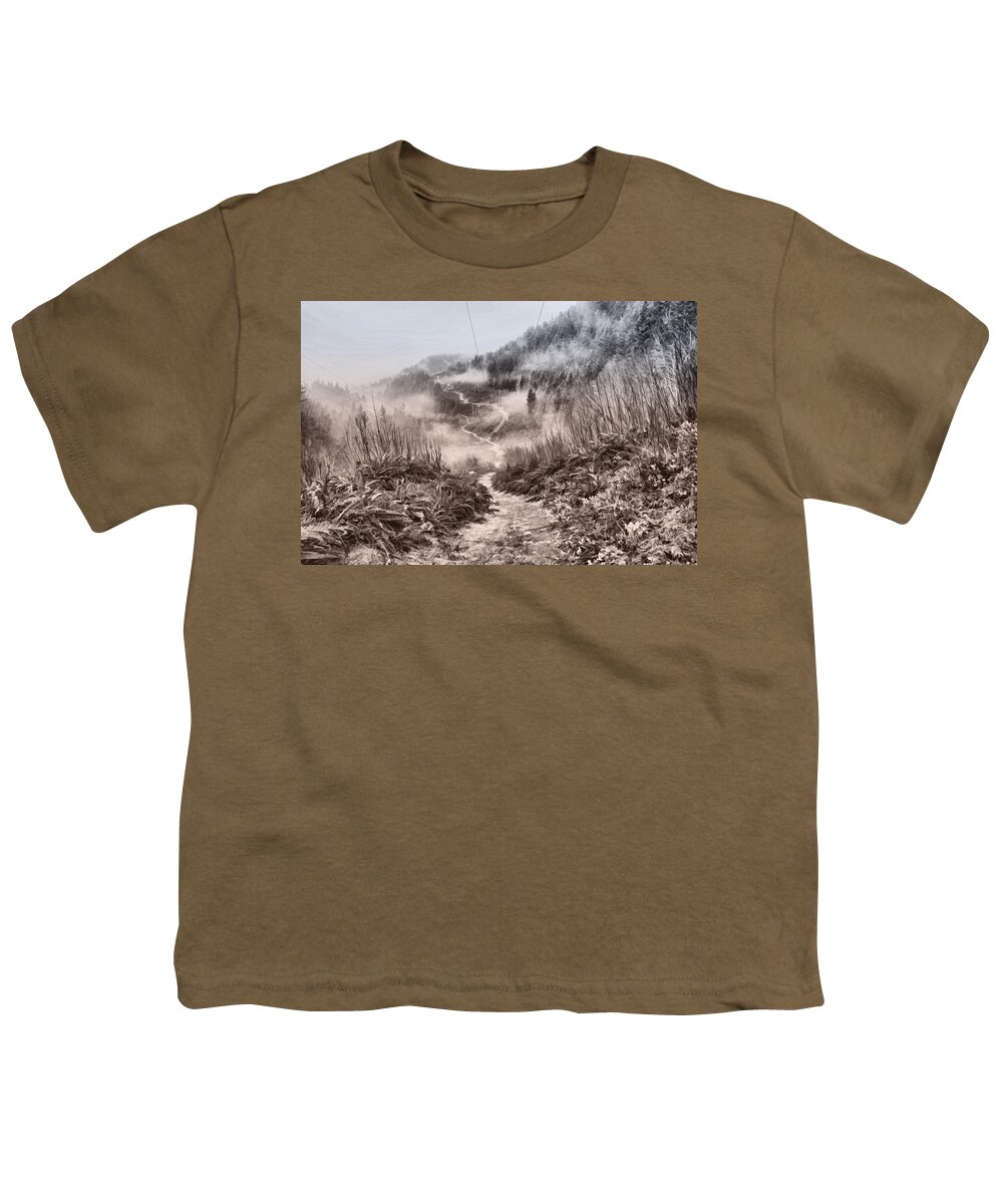 Trails Youth T-Shirt featuring the photograph Trail Into the Clouds by Peggy Collins