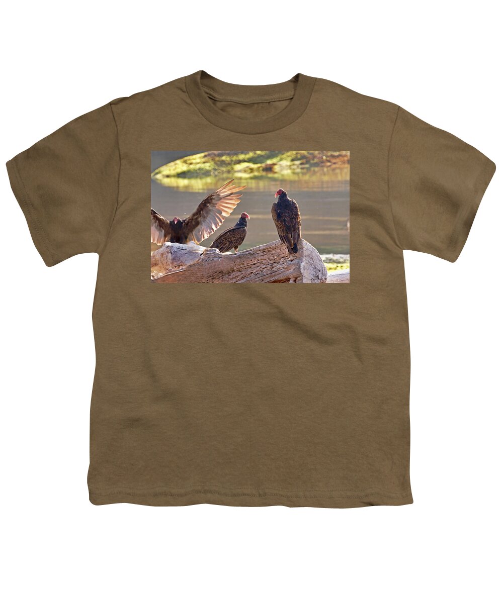 Vultures Youth T-Shirt featuring the photograph Turkey Vultures aka Dracula by Peggy Collins