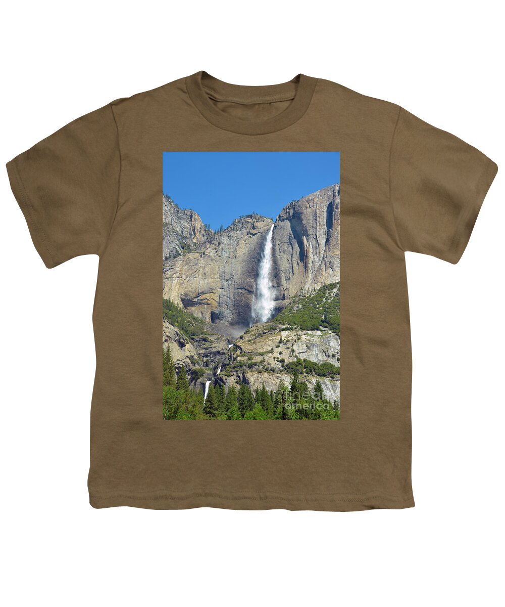 Yosemite National Park Youth T-Shirt featuring the photograph Upper and Lower Yosemite Falls by Debra Thompson