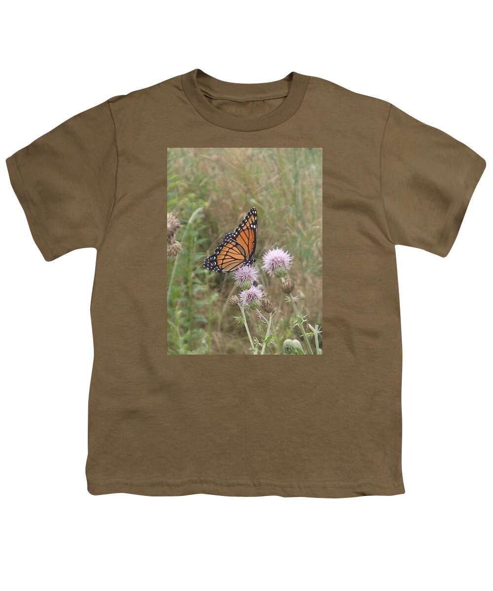 Viceroy Youth T-Shirt featuring the photograph Viceroy on Thistle by Robert Nickologianis
