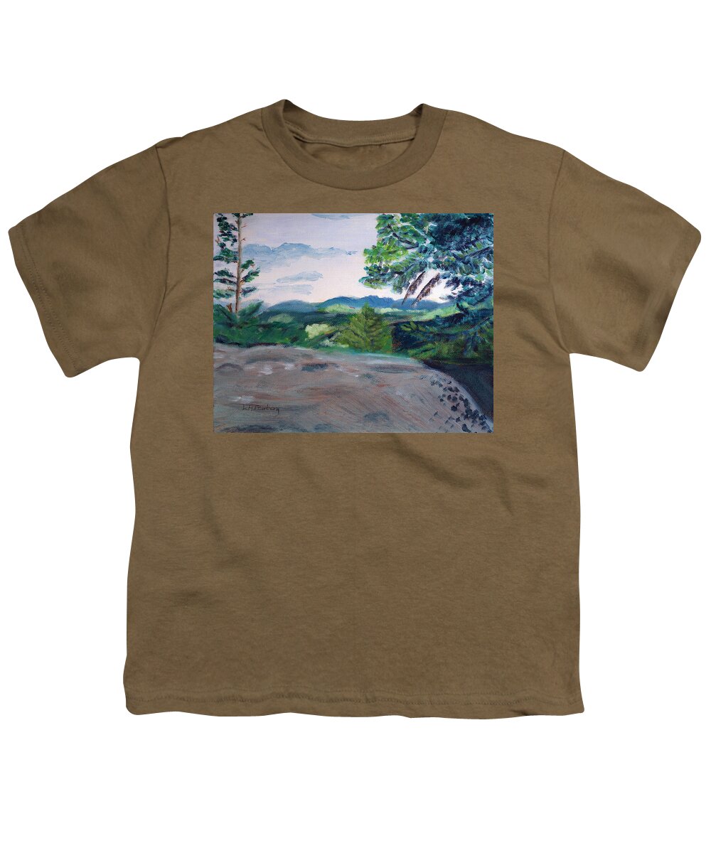 Landscape Youth T-Shirt featuring the painting View from the Noon Peak Trail by Linda Feinberg