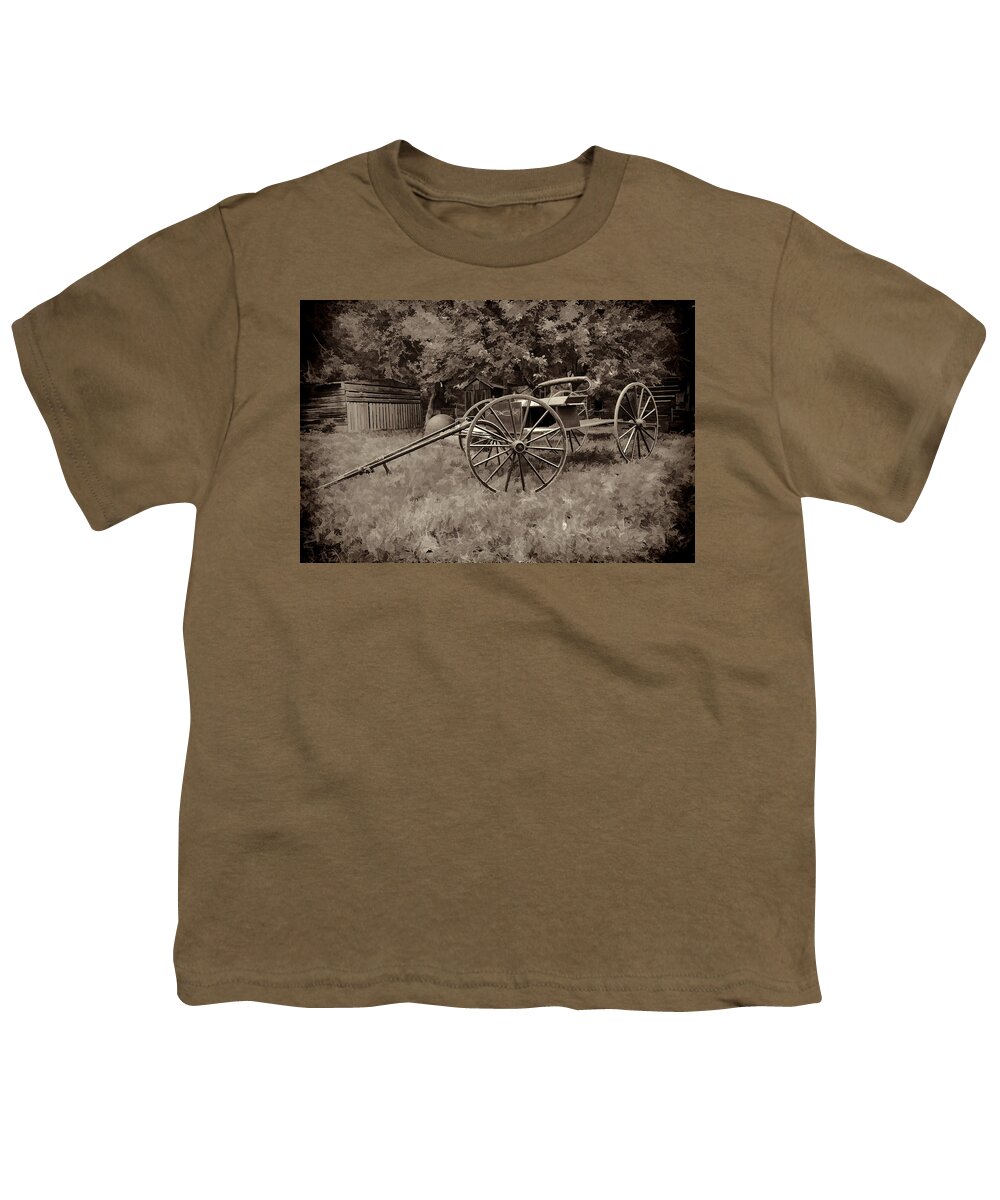 Wagon Youth T-Shirt featuring the photograph Waiting for a Horse by Eunice Gibb