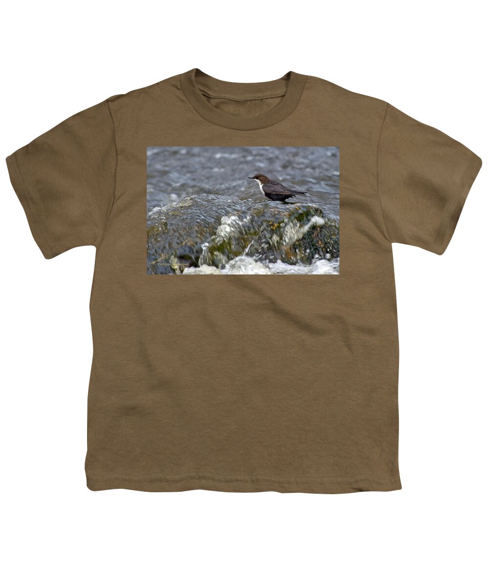 White-throated Dipper Youth T-Shirt featuring the photograph White-throated Dipper by Torbjorn Swenelius