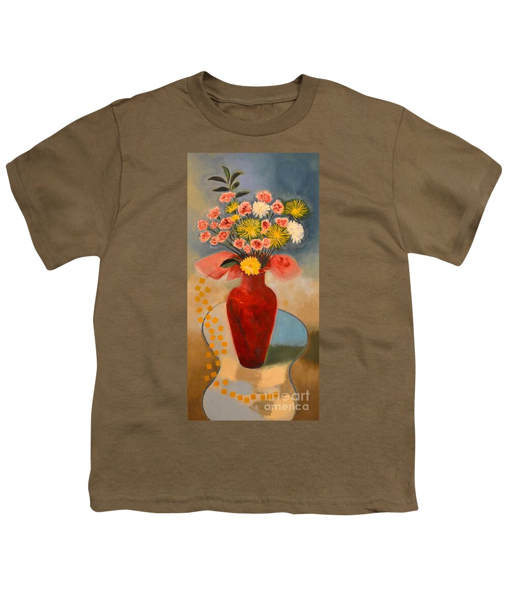 Floral Youth T-Shirt featuring the painting Without Fret by Karen Francis