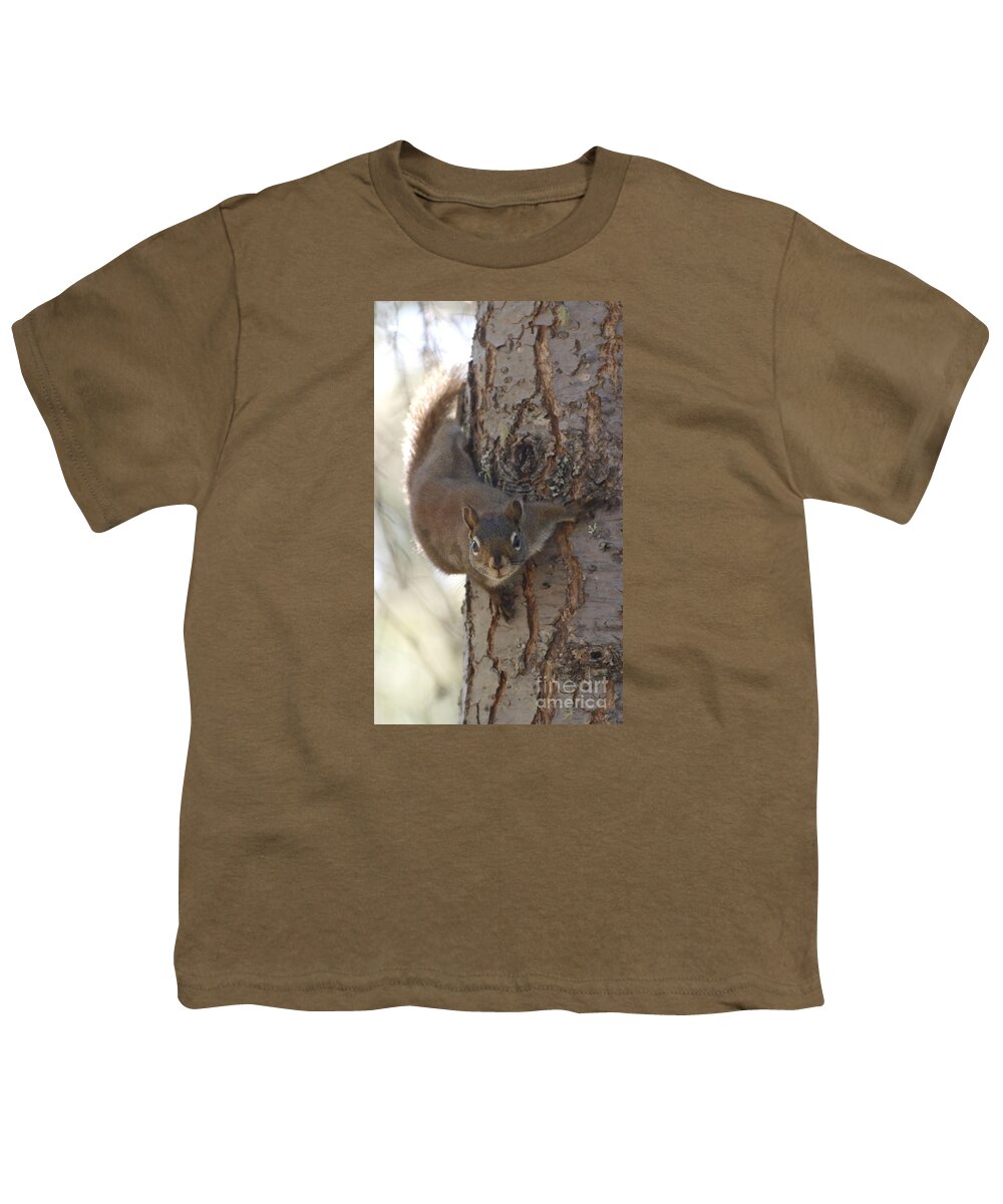 Squirrel Youth T-Shirt featuring the photograph You Lookin At Me by Vivian Martin
