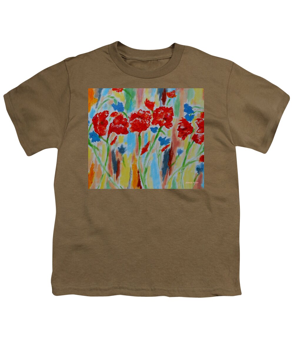 Poppies Youth T-Shirt featuring the painting Poppies #1 by Jamie Frier
