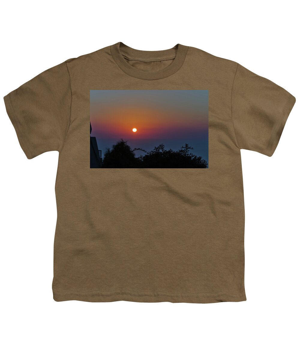 Clouds Youth T-Shirt featuring the photograph Sunset over the sea #1 by Michael Goyberg