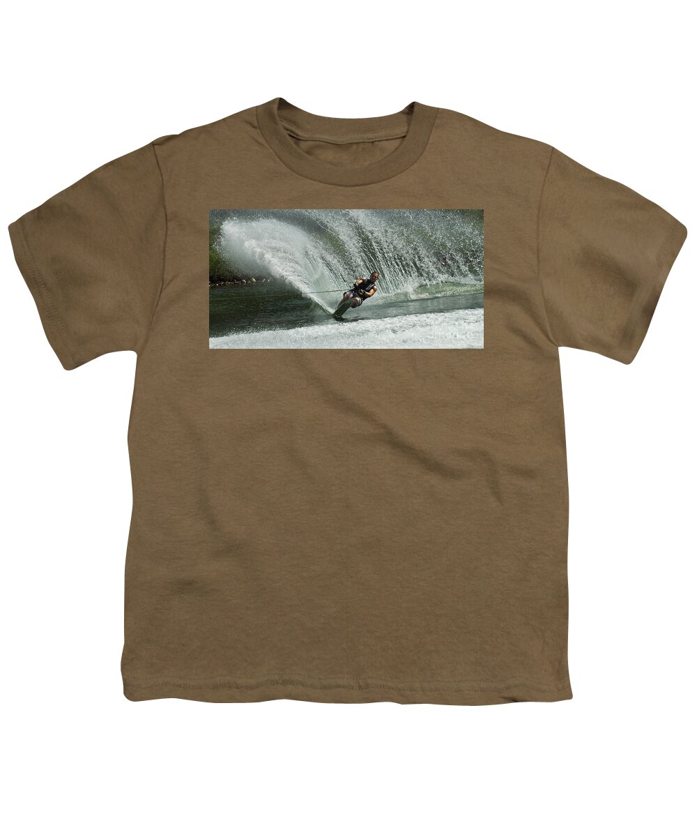 Water Skiing Youth T-Shirt featuring the photograph Water Skiing Magic of Water 27 #1 by Bob Christopher