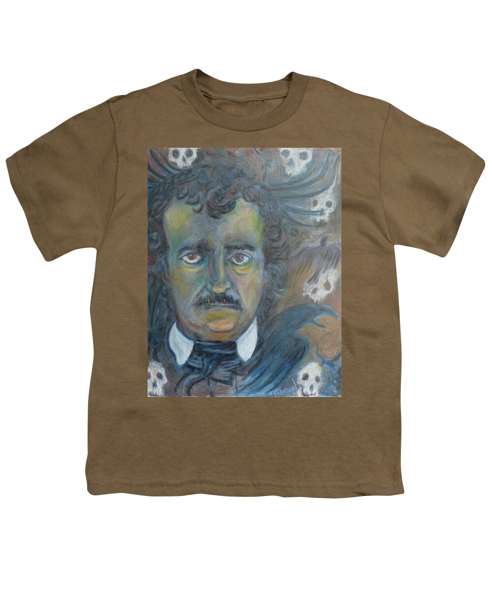 Crayon Youth T-Shirt featuring the painting A E Poe out of shadows by Todd Peterson