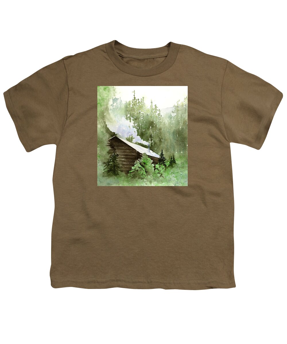 Landscape Youth T-Shirt featuring the painting Backcountry Morning by Marsha Karle
