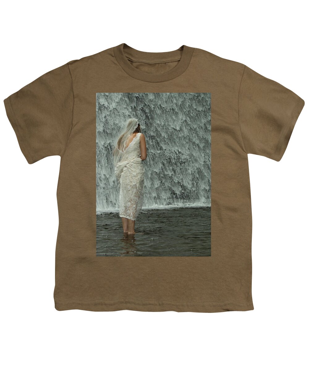Water Youth T-Shirt featuring the photograph Bride Below Dam by Daniel Reed