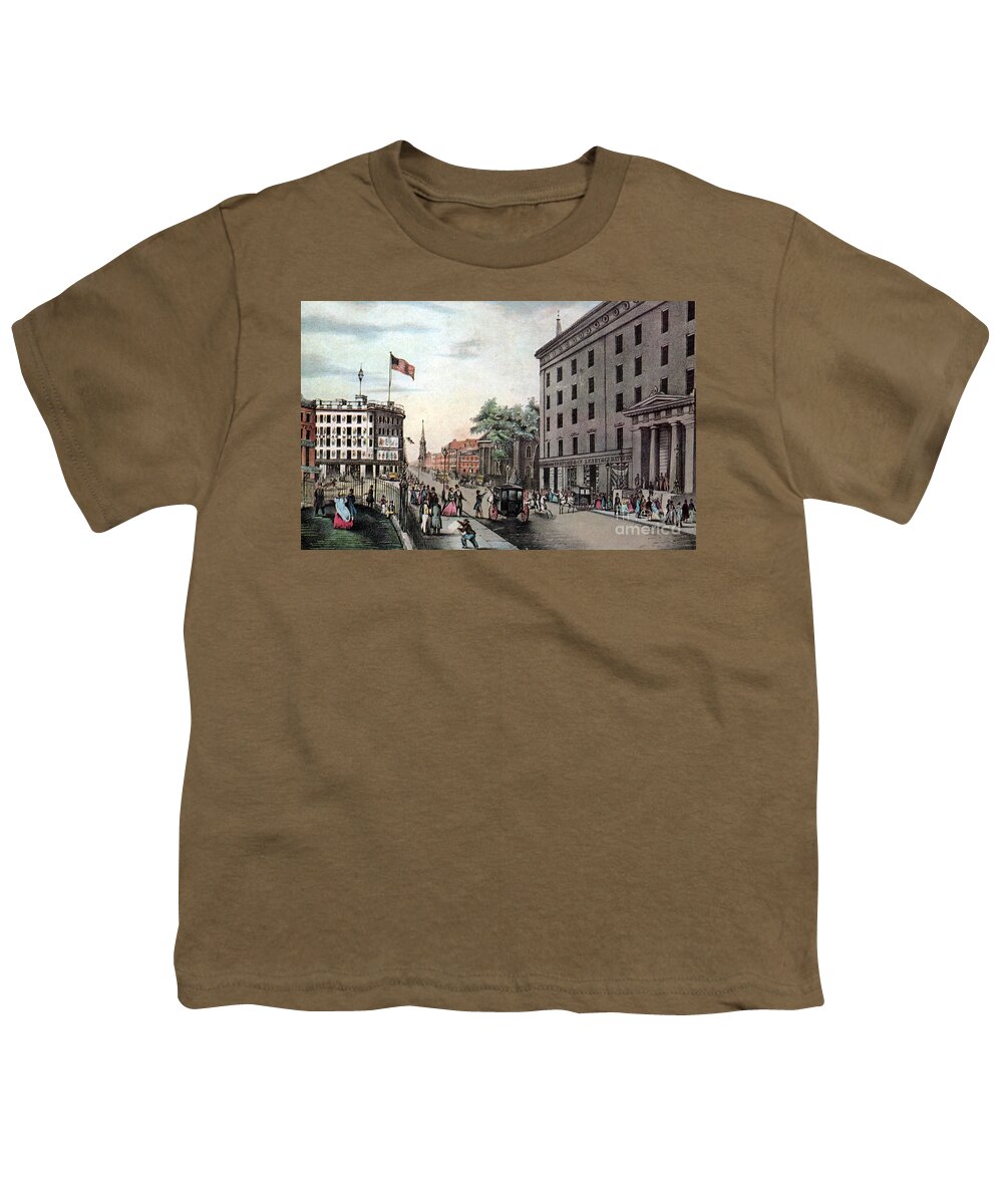 History Youth T-Shirt featuring the photograph Broadway, New York, 19th Century by Photo Researchers