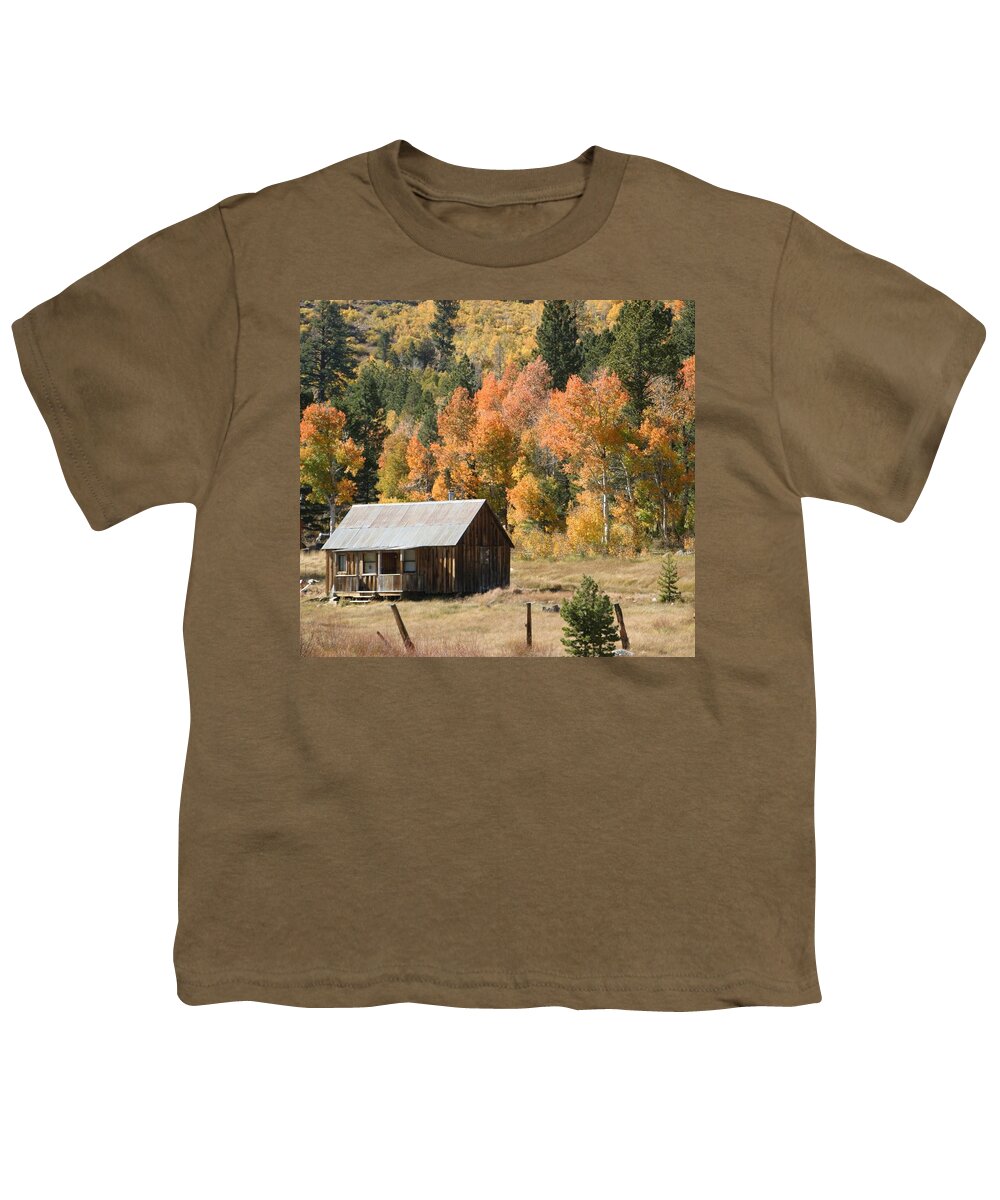 Cabin Youth T-Shirt featuring the photograph Cabin in Autumn by Anthony Trillo