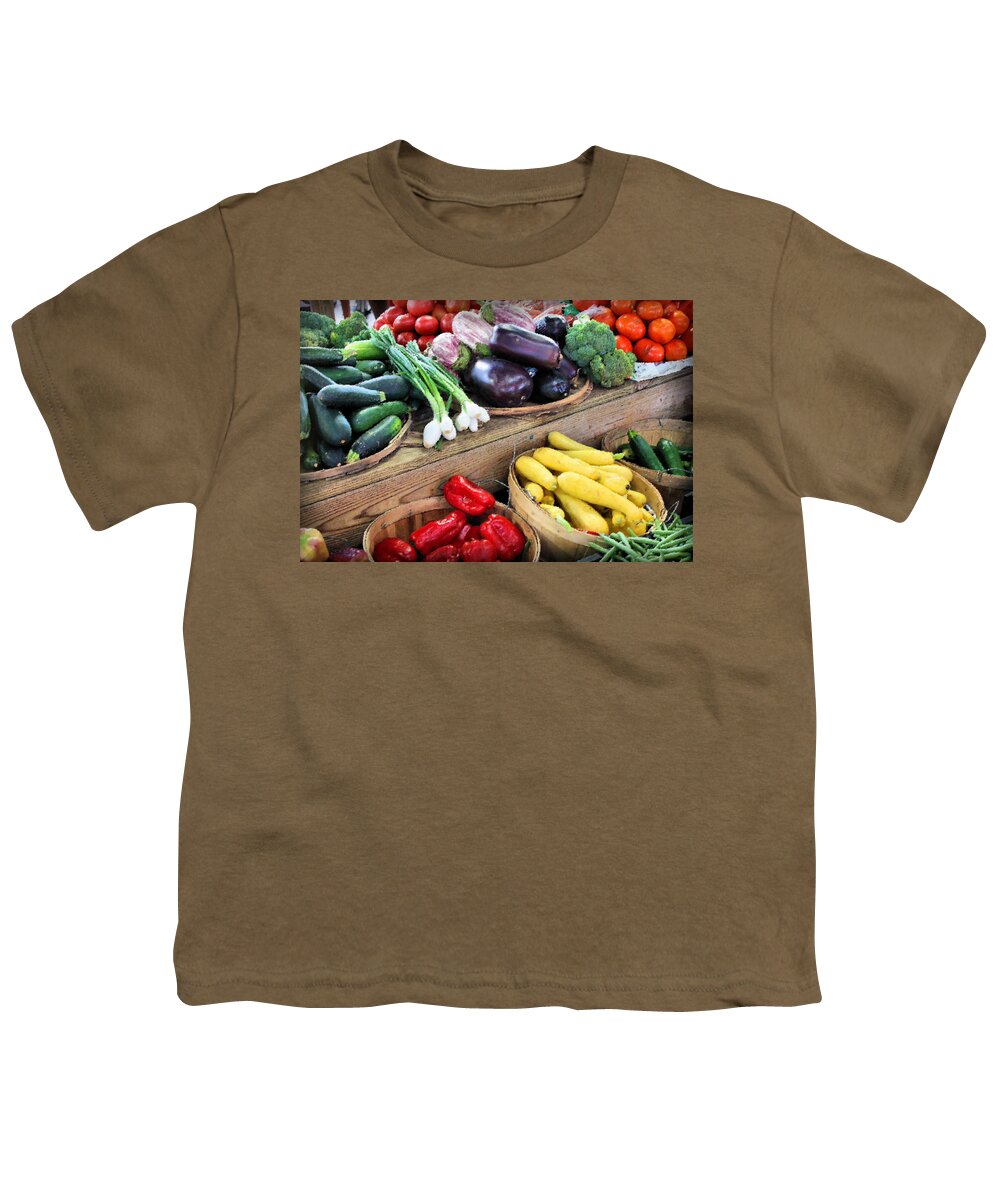 Farmers Market Youth T-Shirt featuring the photograph Farmers Market Summer Bounty by Kristin Elmquist