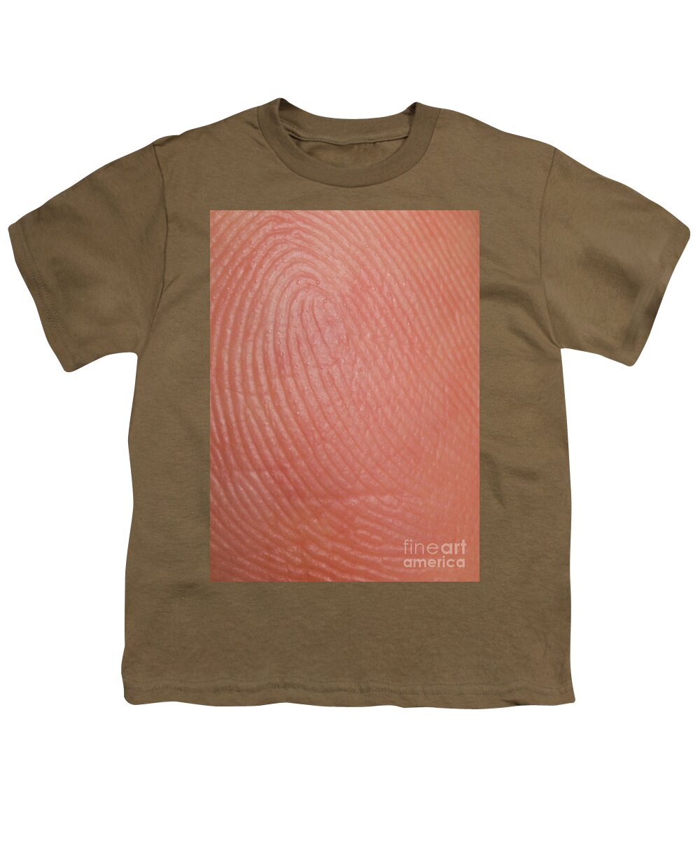 Finger Youth T-Shirt featuring the photograph Fingerprint Ridges by Photo Researchers, Inc.