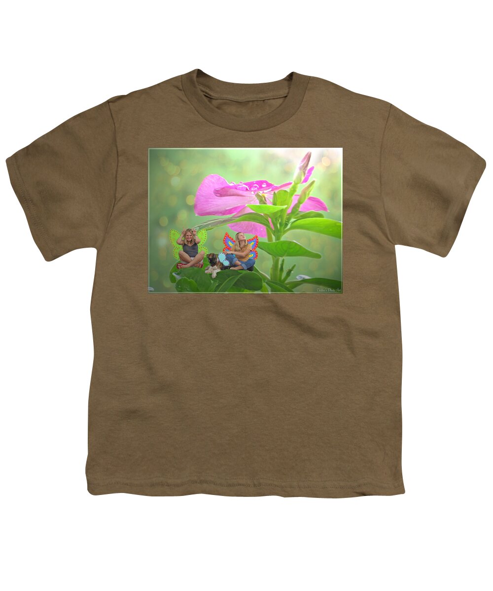 Plants Youth T-Shirt featuring the photograph Garden Fairy Friends by Debbie Portwood