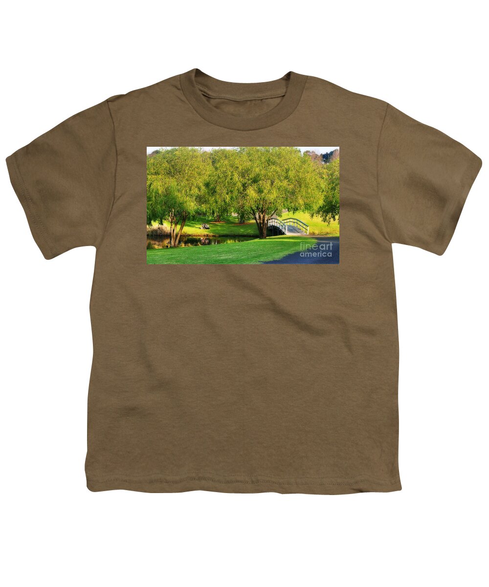 Photography Youth T-Shirt featuring the photograph Little Bridge over the River by Kaye Menner