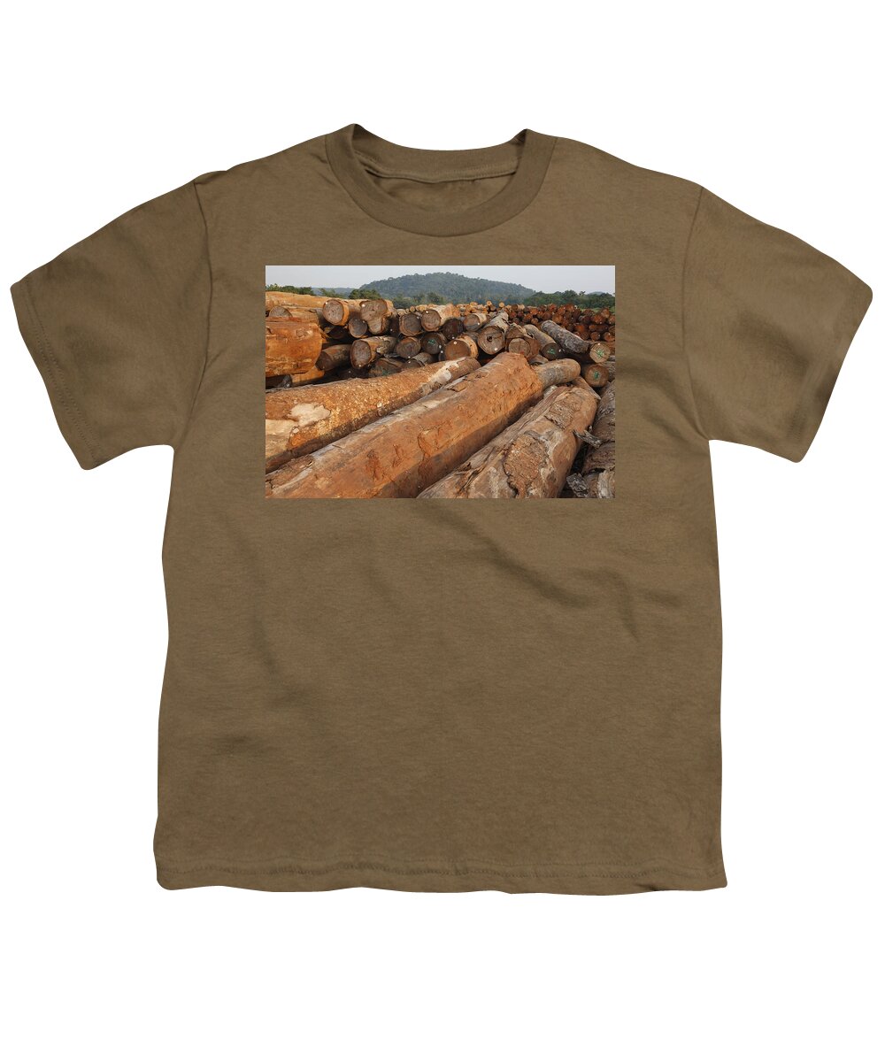 Mp Youth T-Shirt featuring the photograph Logged Timber From The Tropical by Cyril Ruoso
