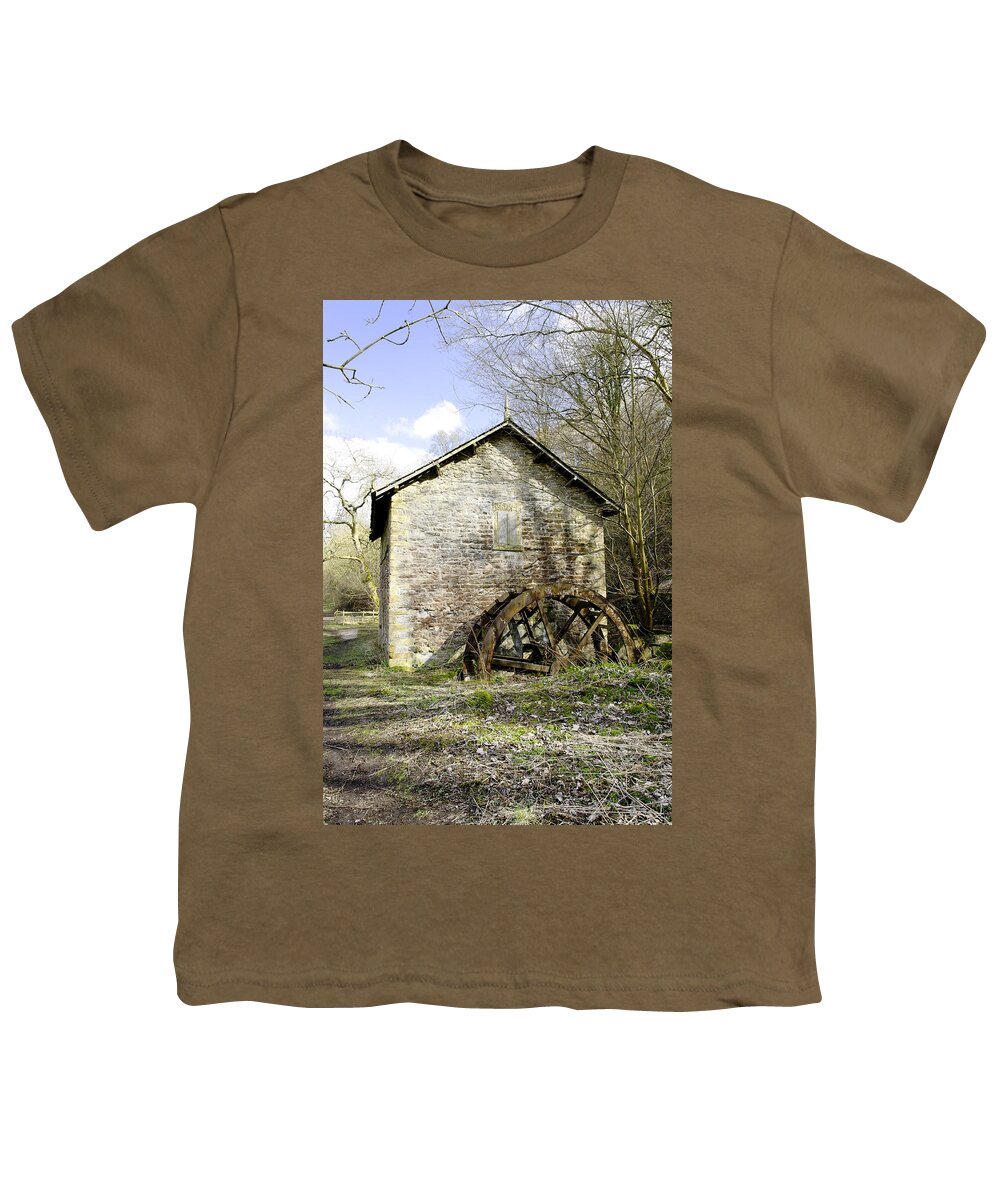 Countryside Youth T-Shirt featuring the photograph Mill and Water-wheel near Ashford-in-the-Water by Rod Johnson