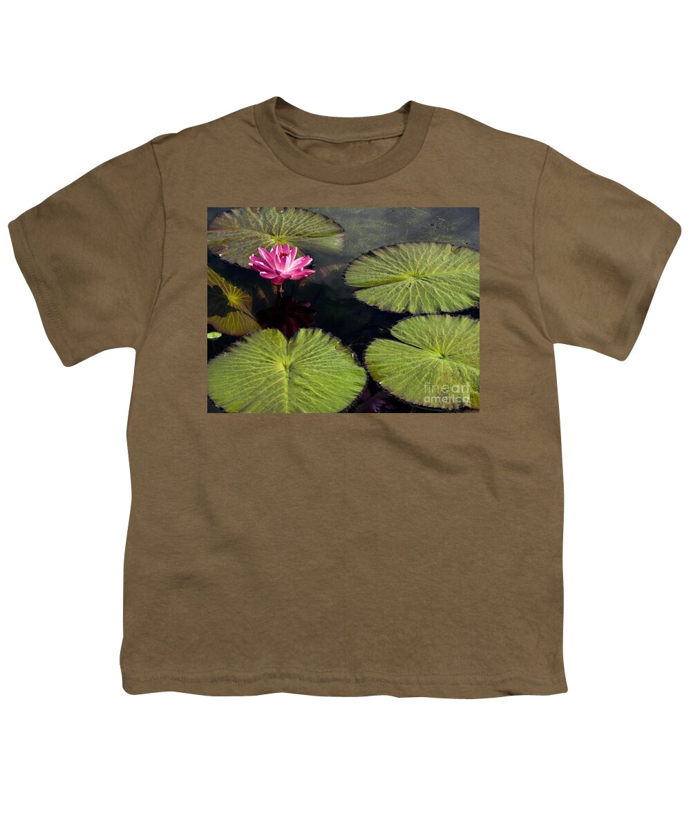 Water Llilies Youth T-Shirt featuring the photograph Pink Water Lily I by Heiko Koehrer-Wagner