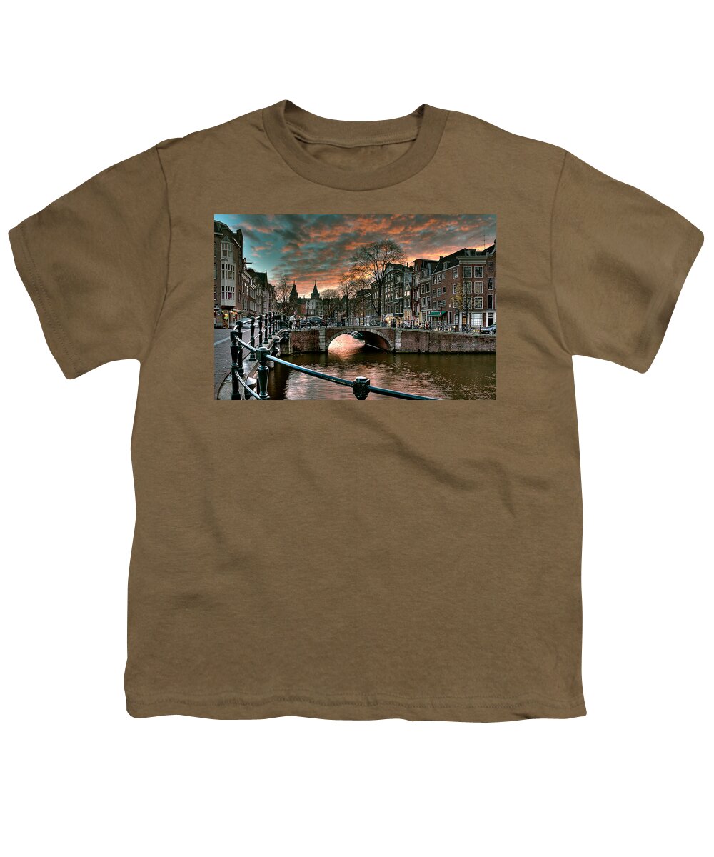 Holland Amsterdam Youth T-Shirt featuring the photograph Prinsengracht and Reguliersgracht. Amsterdam by Juan Carlos Ferro Duque