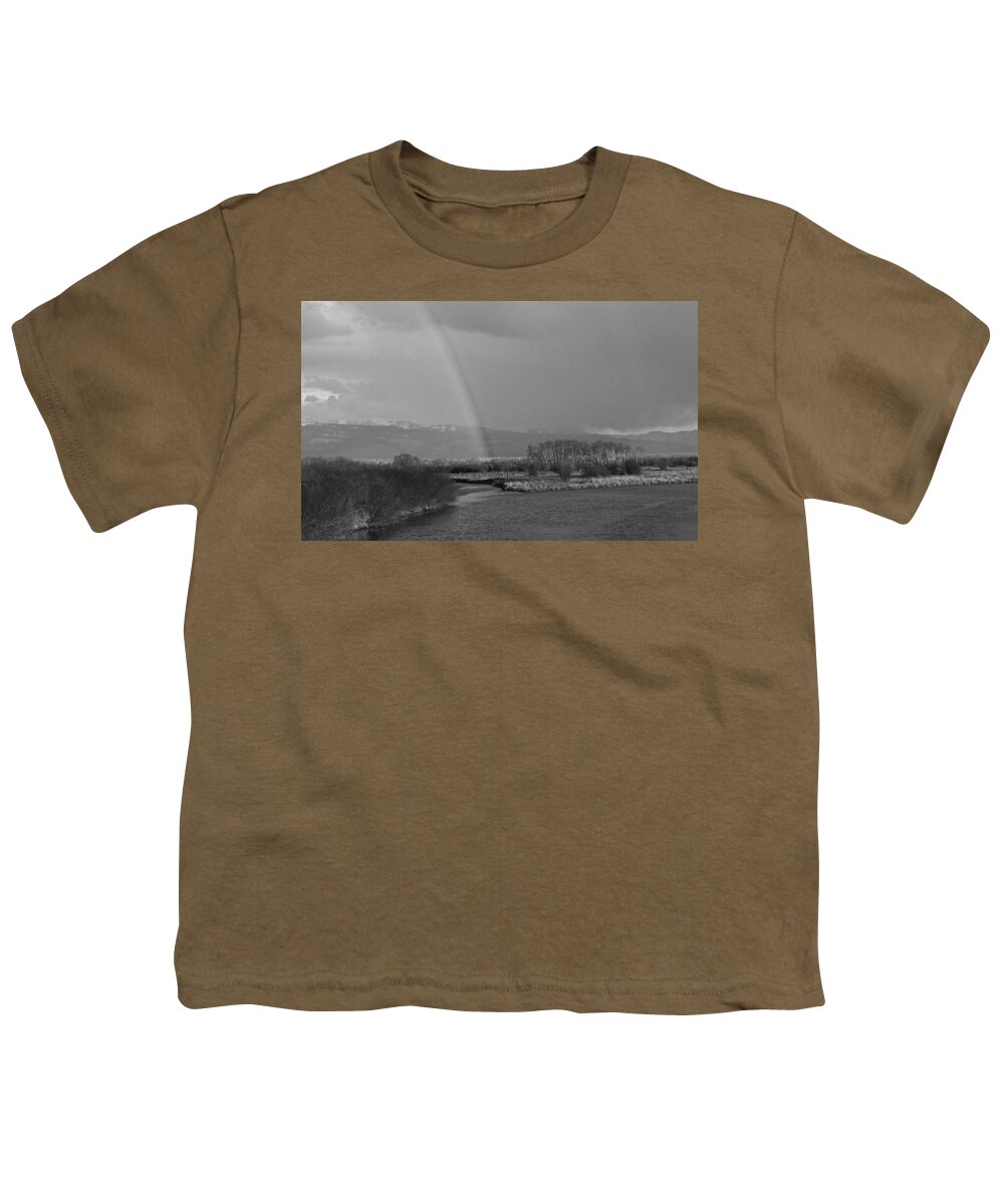 Weather Youth T-Shirt featuring the photograph Rainbow in Black and White by Eric Tressler