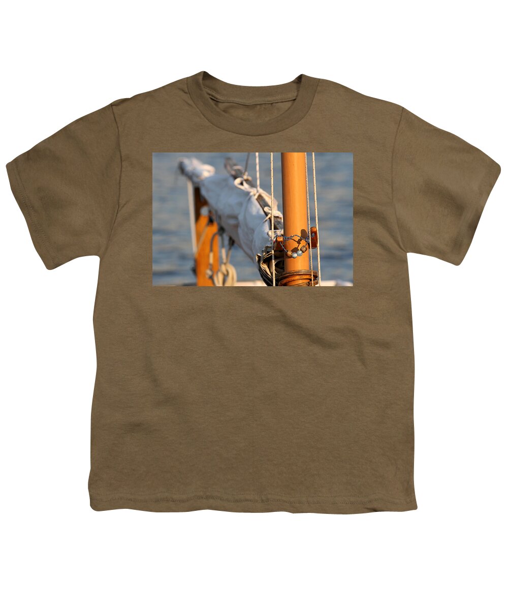 Nautical Youth T-Shirt featuring the photograph Sailboat Mast and Boom by Juergen Roth