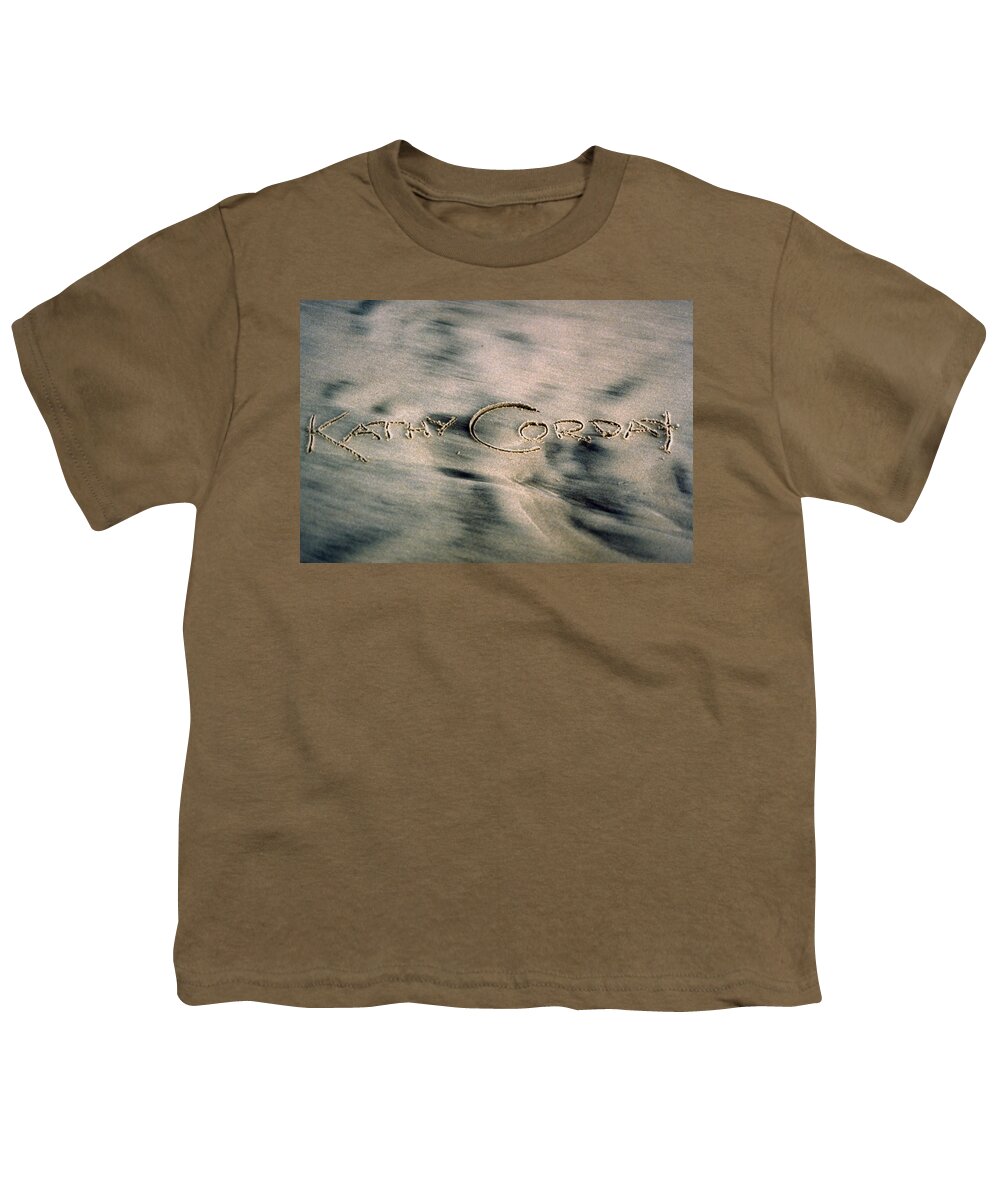 Sand Youth T-Shirt featuring the photograph SandScript by Kathy Corday