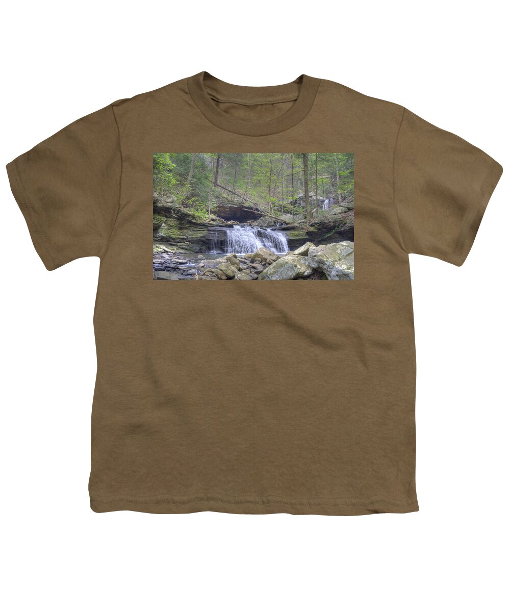 Waterfall Youth T-Shirt featuring the photograph Small Waterfall by David Troxel