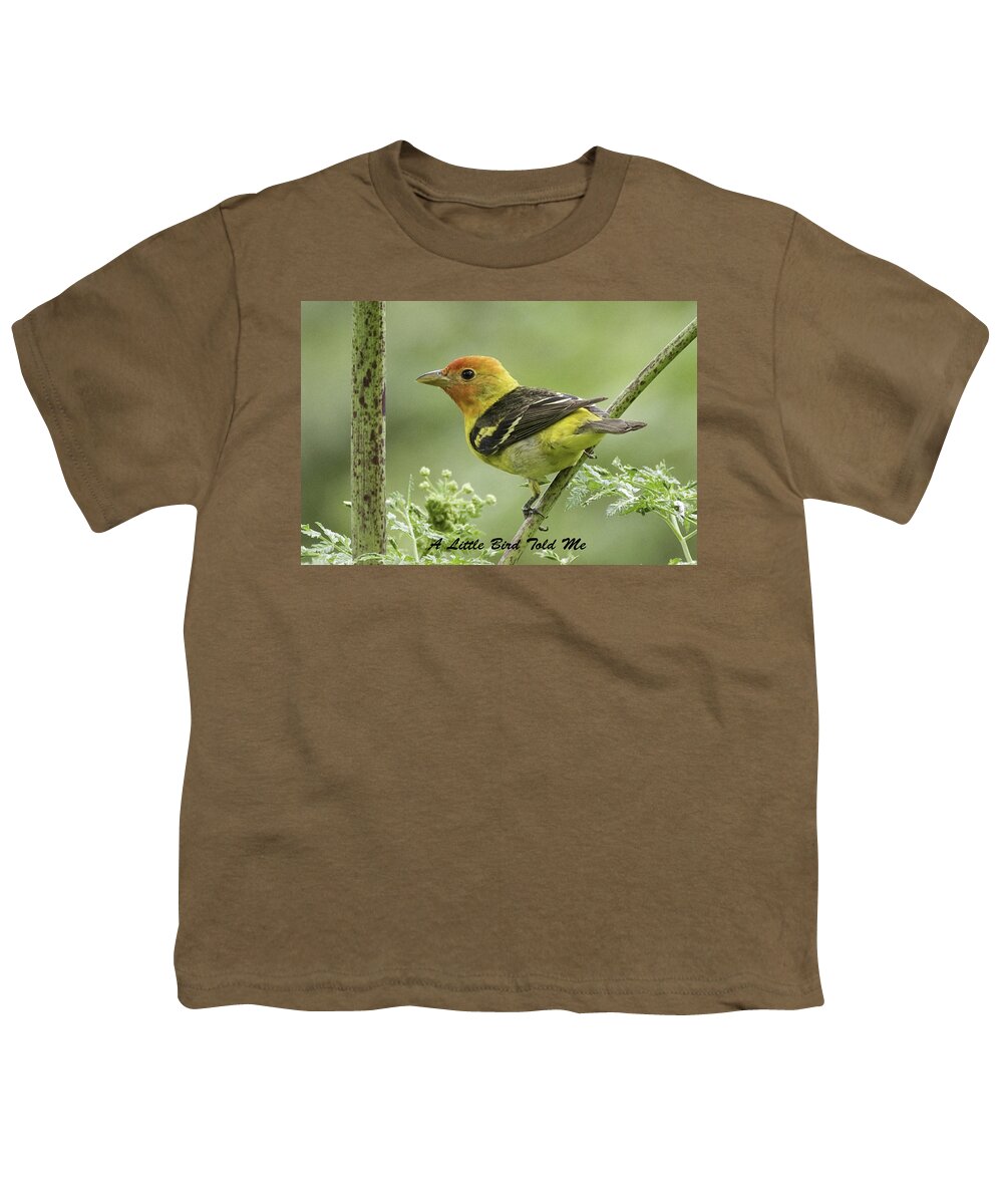Little Bird Youth T-Shirt featuring the photograph Tanager Card by Betty Depee