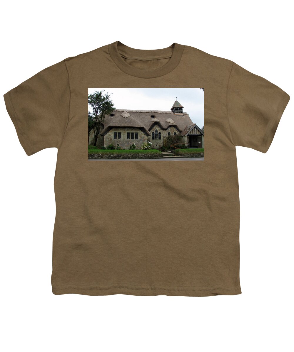 England Youth T-Shirt featuring the photograph Thatched Church by Carla Parris