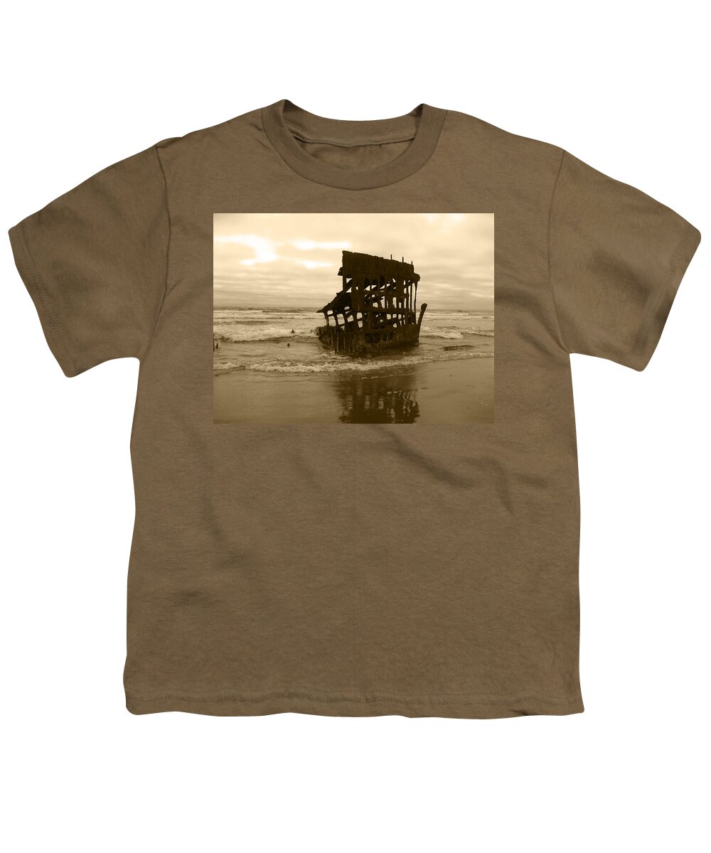Ship Youth T-Shirt featuring the photograph The Remains Of A Ship by Kym Backland