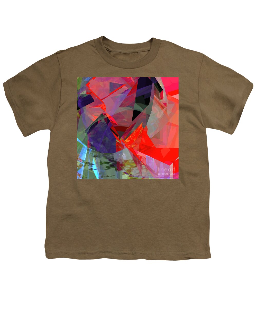 Abstract Youth T-Shirt featuring the digital art Tower Poly 23 Vortex by Russell Kightley