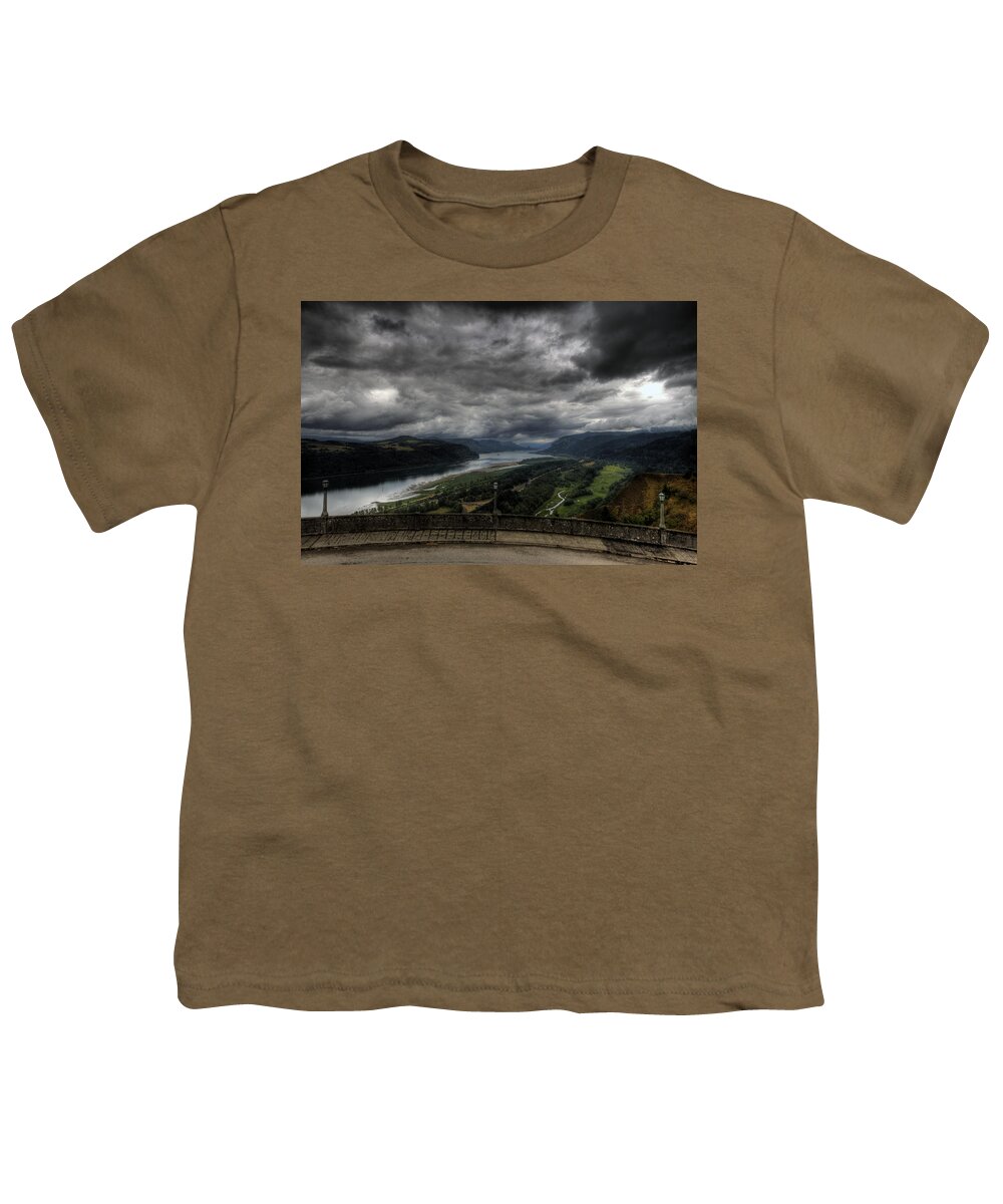 Hdr Youth T-Shirt featuring the photograph Vista House View by Brad Granger