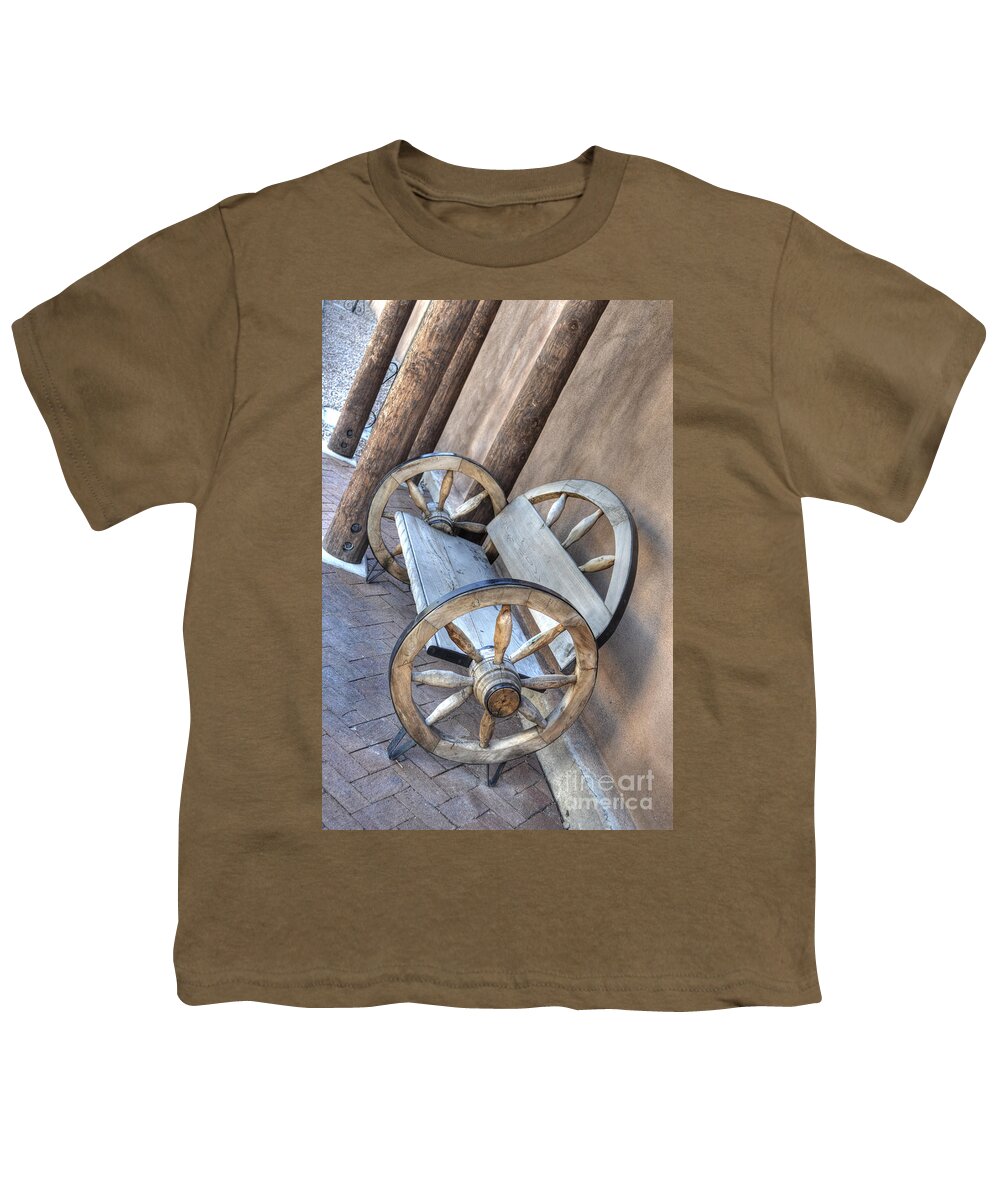 Bench Youth T-Shirt featuring the photograph Wheel Bench by Donna Greene
