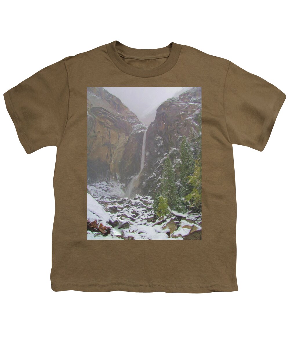 Yosemite Youth T-Shirt featuring the photograph Winter Lower Yosemite Falls by Heidi Smith