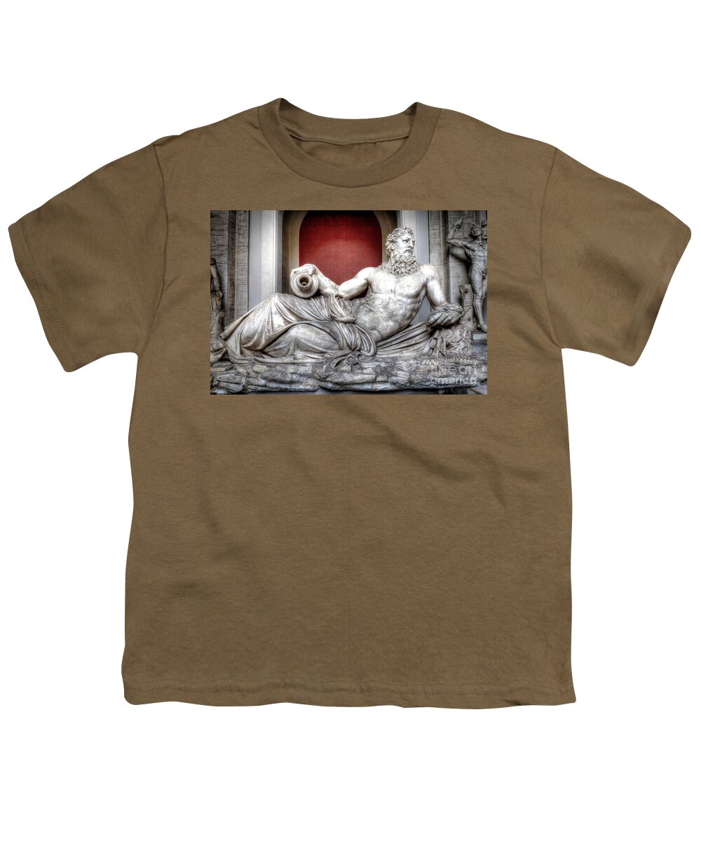 River Youth T-Shirt featuring the photograph 0979 River Tiber - Vatican Museum by Steve Sturgill