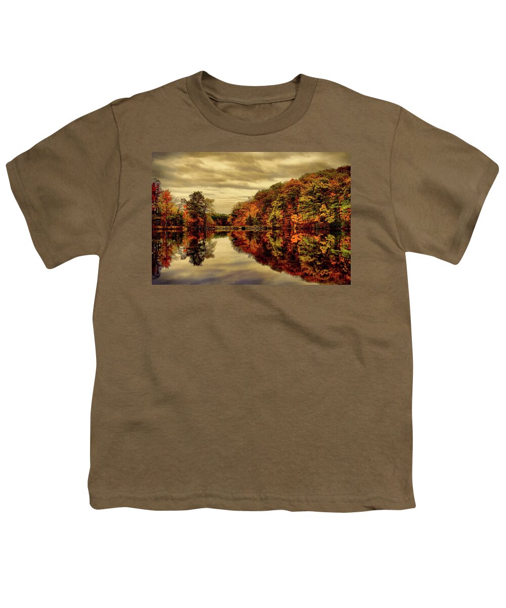 Autumn Youth T-Shirt featuring the photograph Autumn Reflection #1 by Lilia S