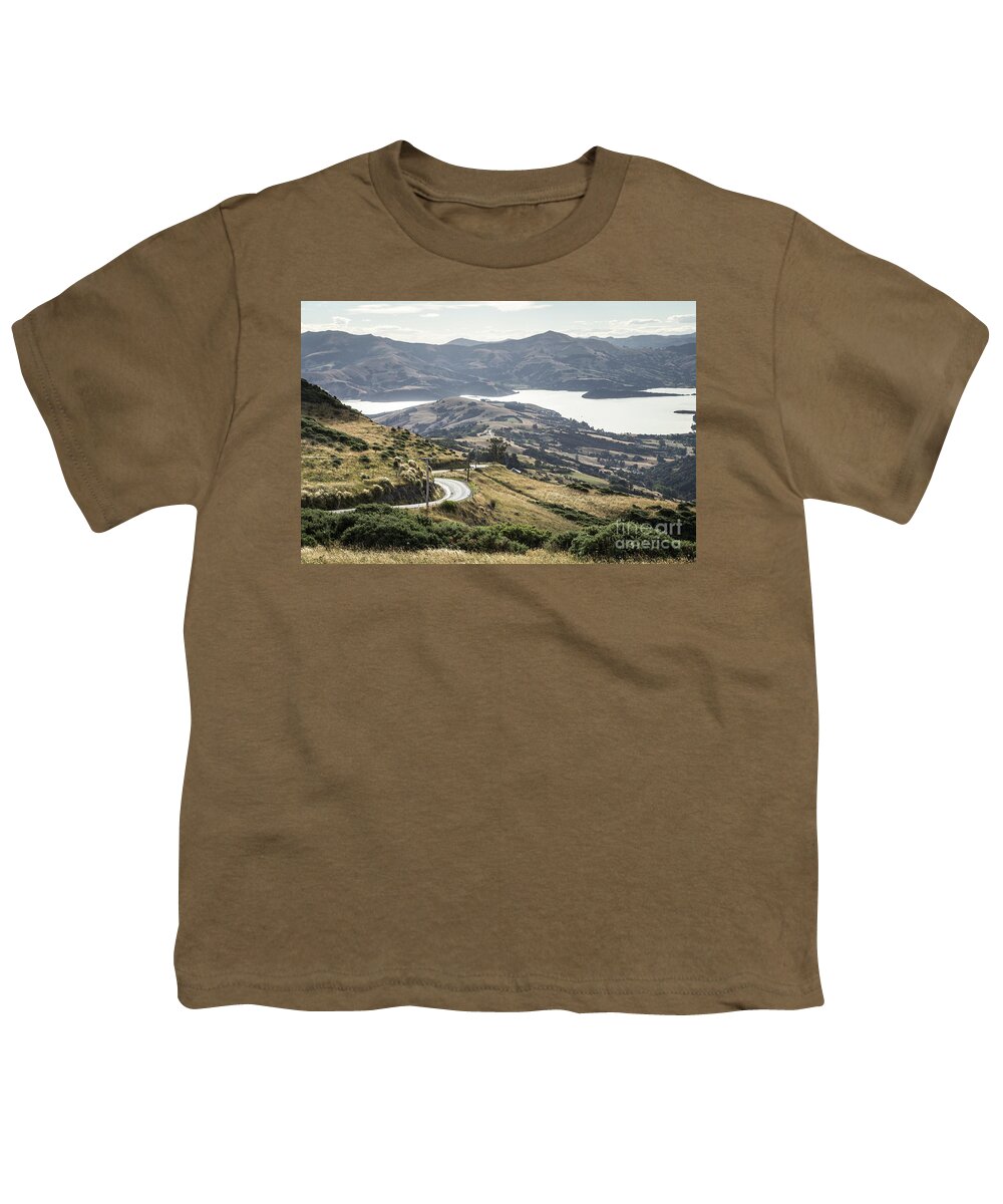 Banks Peninsula Youth T-Shirt featuring the photograph Banks peninsula near Chirstchurch in New Zealand #1 by Didier Marti